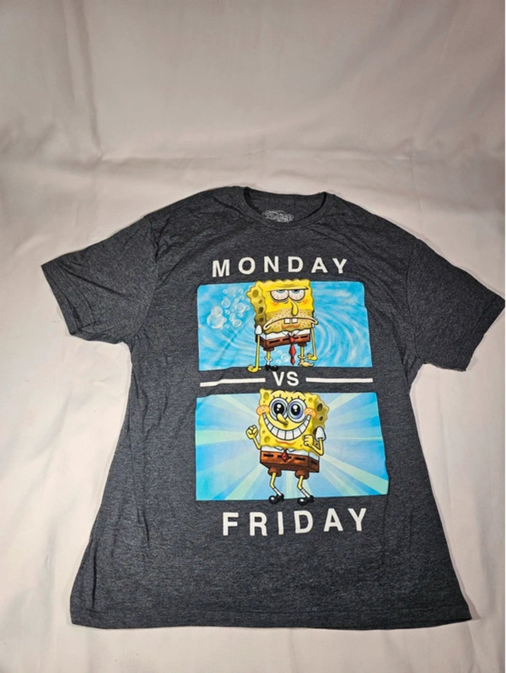 spongebob squarepants monday vs friday graphic t-shirt size xl